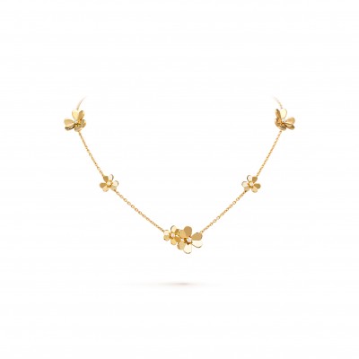 VAN CLEEF ARPELS FRIVOLE NECKLACE, 9 FLOWERS - YELLOW GOLD, DIAMOND  VCARD31500